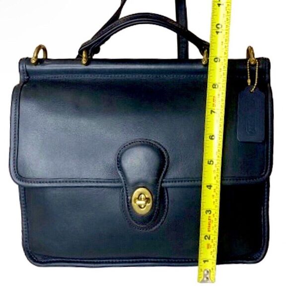 COACH WILLIS Navy Glove Tanned Top Handle Crossbody Satchel Vintage 9927 USA COA - Picture 5 of 17
